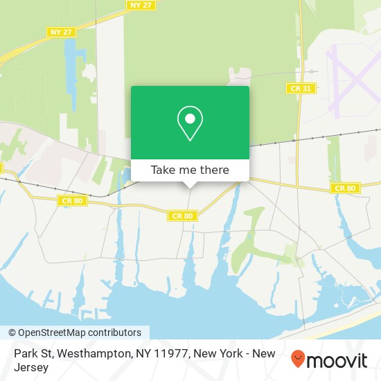 Mapa de Park St, Westhampton, NY 11977