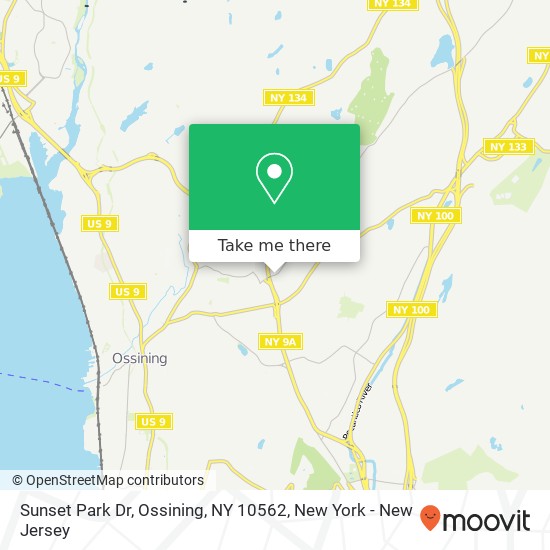Mapa de Sunset Park Dr, Ossining, NY 10562