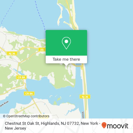 Chestnut St Oak St, Highlands, NJ 07732 map