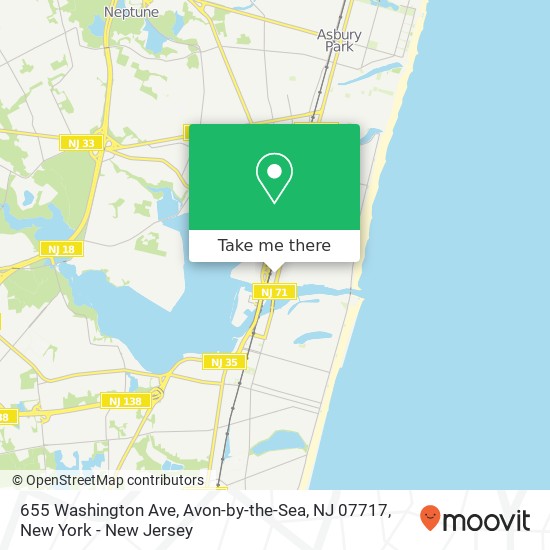 Mapa de 655 Washington Ave, Avon-by-the-Sea, NJ 07717