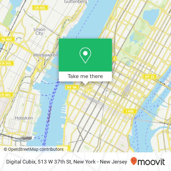 Mapa de Digital Cubix, 513 W 37th St