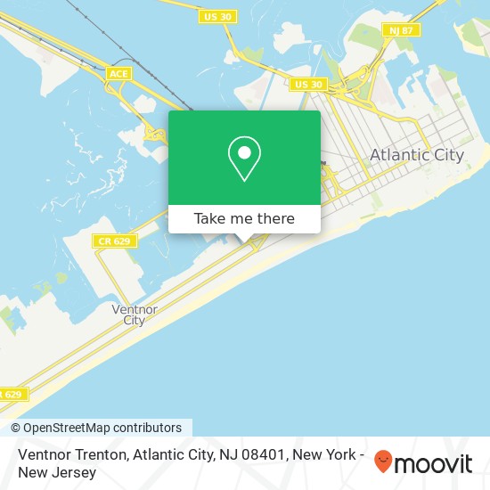 Mapa de Ventnor Trenton, Atlantic City, NJ 08401