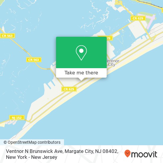 Mapa de Ventnor N Brunswick Ave, Margate City, NJ 08402