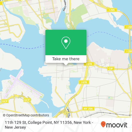 Mapa de 11th 129 St, College Point, NY 11356