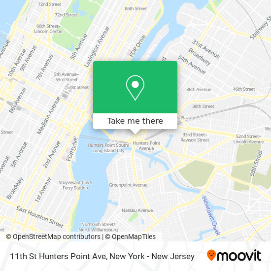 11th St Hunters Point Ave map