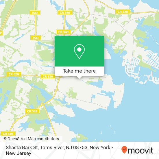 Mapa de Shasta Bark St, Toms River, NJ 08753