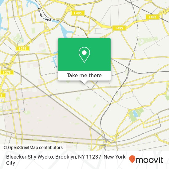 Mapa de Bleecker St y Wycko, Brooklyn, NY 11237