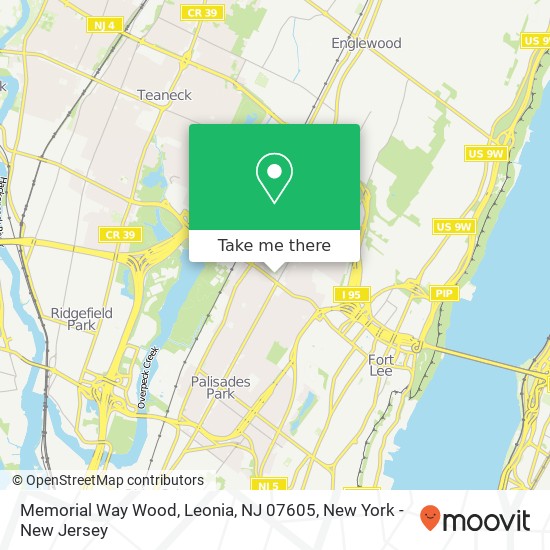 Mapa de Memorial Way Wood, Leonia, NJ 07605