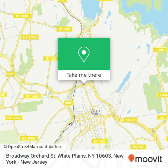 Mapa de Broadway Orchard St, White Plains, NY 10603