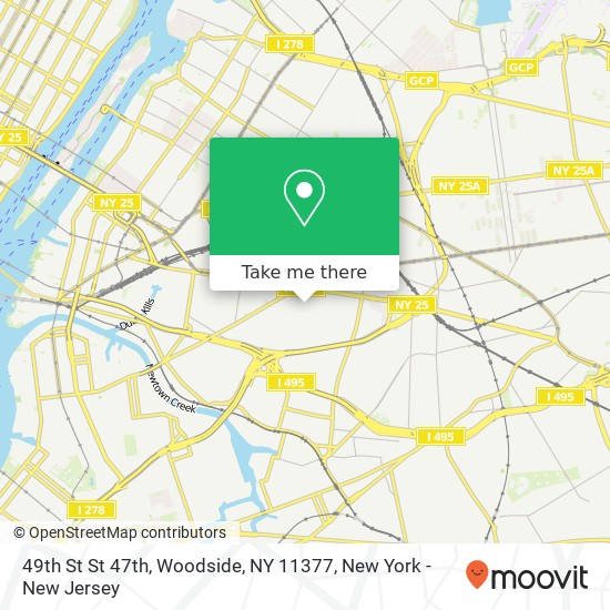 Mapa de 49th St St 47th, Woodside, NY 11377