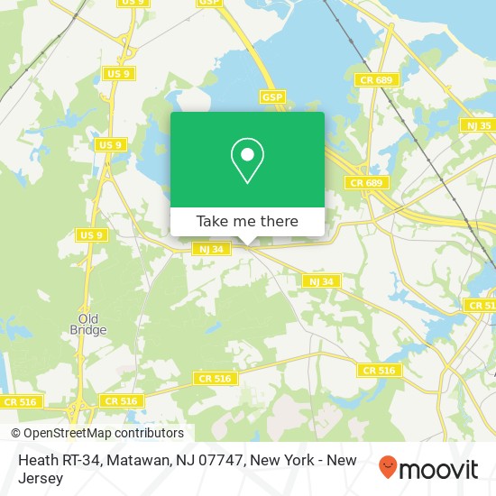 Mapa de Heath RT-34, Matawan, NJ 07747