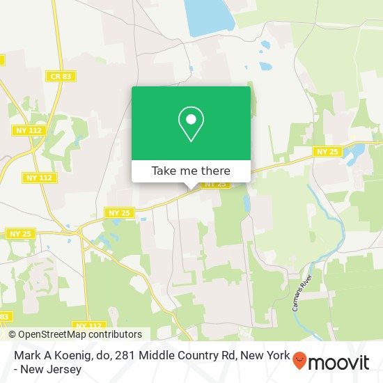 Mapa de Mark A Koenig, do, 281 Middle Country Rd