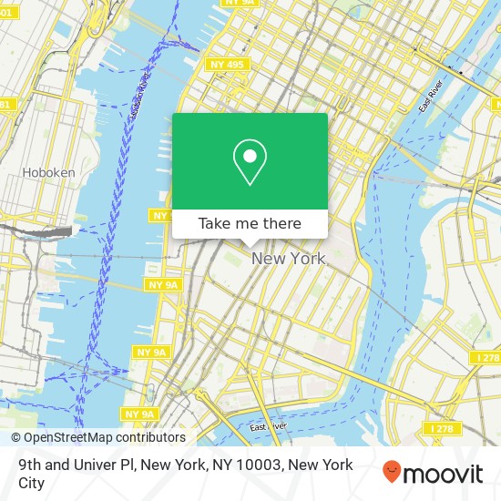 9th and Univer Pl, New York, NY 10003 map