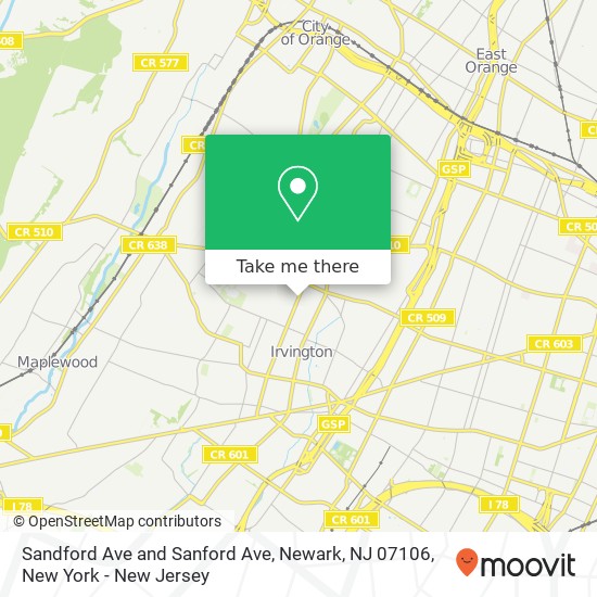Sandford Ave and Sanford Ave, Newark, NJ 07106 map
