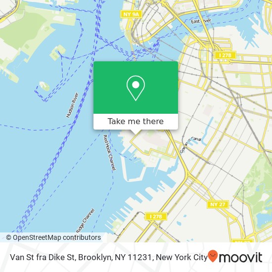 Mapa de Van St fra Dike St, Brooklyn, NY 11231
