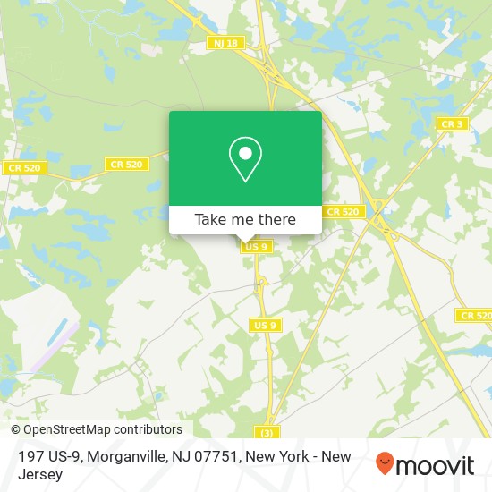 Mapa de 197 US-9, Morganville, NJ 07751