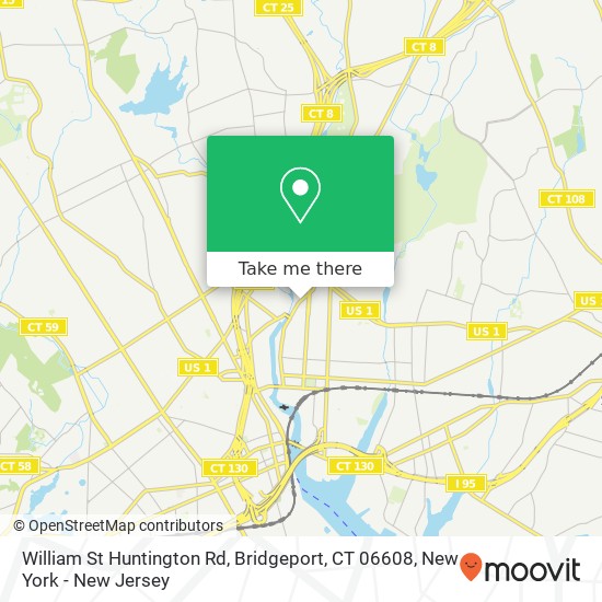 Mapa de William St Huntington Rd, Bridgeport, CT 06608