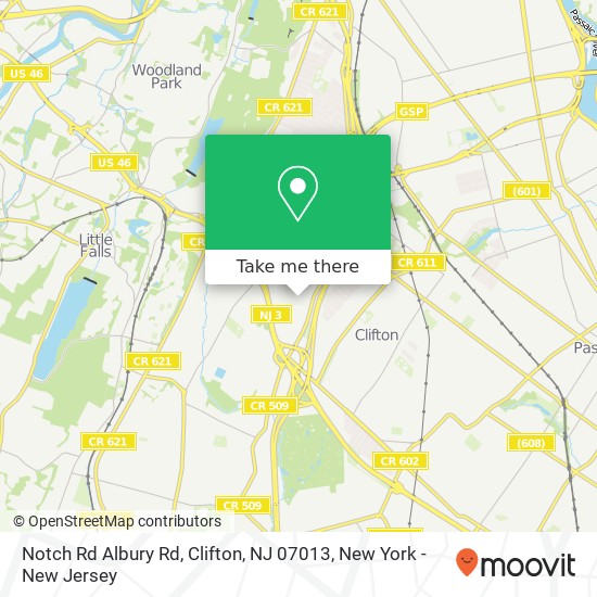 Notch Rd Albury Rd, Clifton, NJ 07013 map