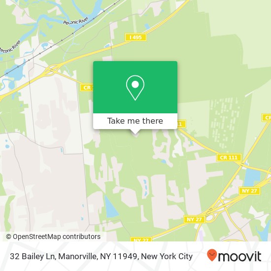 Mapa de 32 Bailey Ln, Manorville, NY 11949