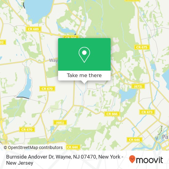 Burnside Andover Dr, Wayne, NJ 07470 map