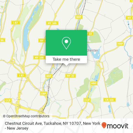 Mapa de Chestnut Circuit Ave, Tuckahoe, NY 10707