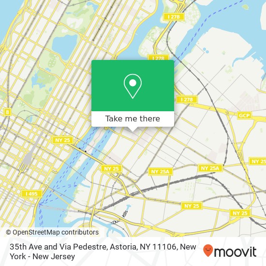 35th Ave and Via Pedestre, Astoria, NY 11106 map
