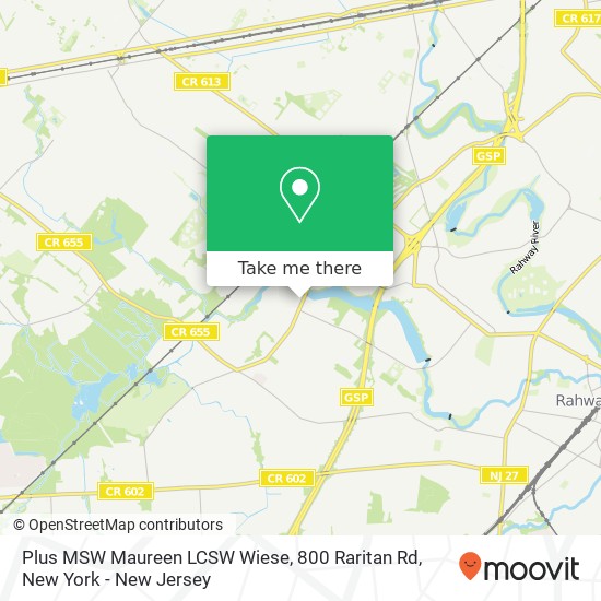 Mapa de Plus MSW Maureen LCSW Wiese, 800 Raritan Rd