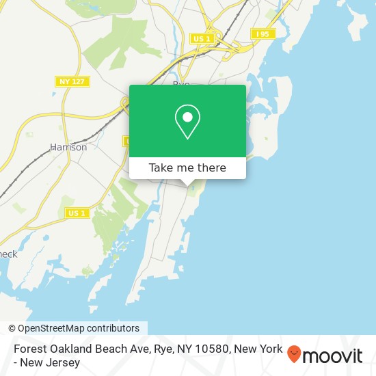 Mapa de Forest Oakland Beach Ave, Rye, NY 10580