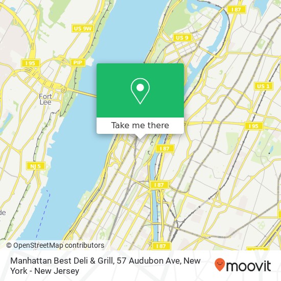 Mapa de Manhattan Best Deli & Grill, 57 Audubon Ave