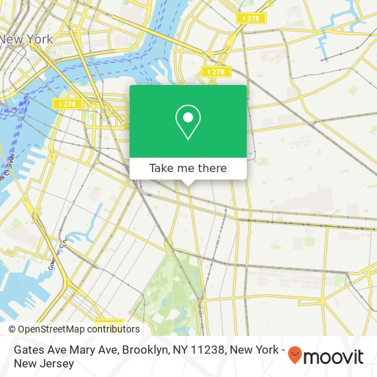 Mapa de Gates Ave Mary Ave, Brooklyn, NY 11238