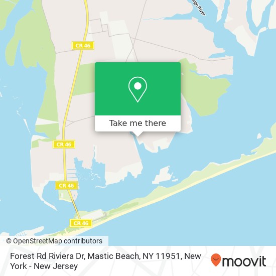 Mapa de Forest Rd Riviera Dr, Mastic Beach, NY 11951