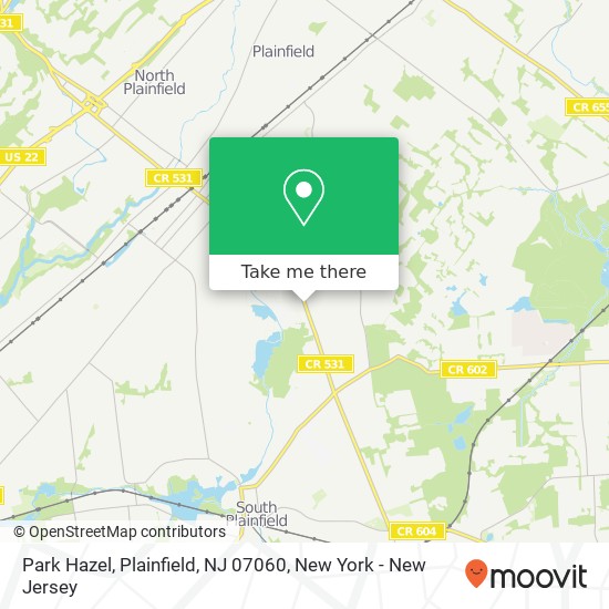 Mapa de Park Hazel, Plainfield, NJ 07060