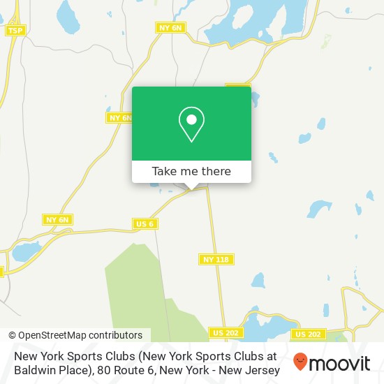 Mapa de New York Sports Clubs (New York Sports Clubs at Baldwin Place), 80 Route 6