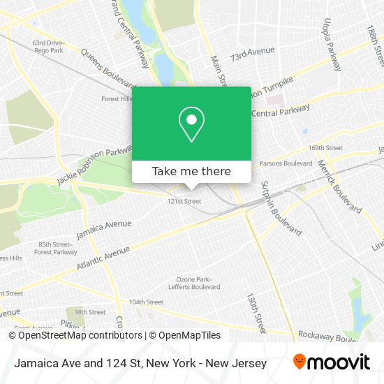 Jamaica Ave and 124 St map