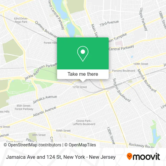Jamaica Ave and 124 St map