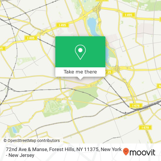 Mapa de 72nd Ave & Manse, Forest Hills, NY 11375