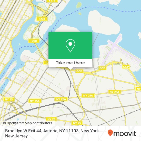 Mapa de Brooklyn W Exit 44, Astoria, NY 11103