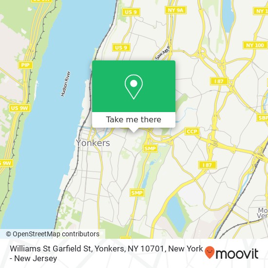 Williams St Garfield St, Yonkers, NY 10701 map