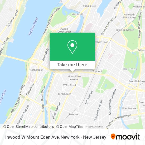 Mapa de Inwood W Mount Eden Ave