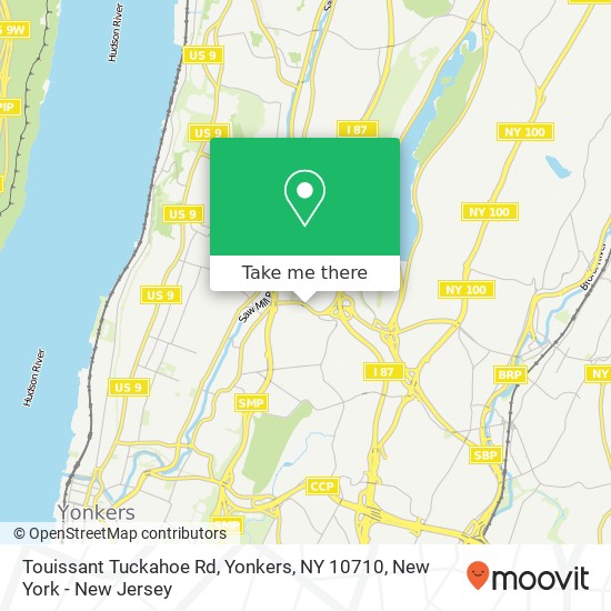 Mapa de Touissant Tuckahoe Rd, Yonkers, NY 10710