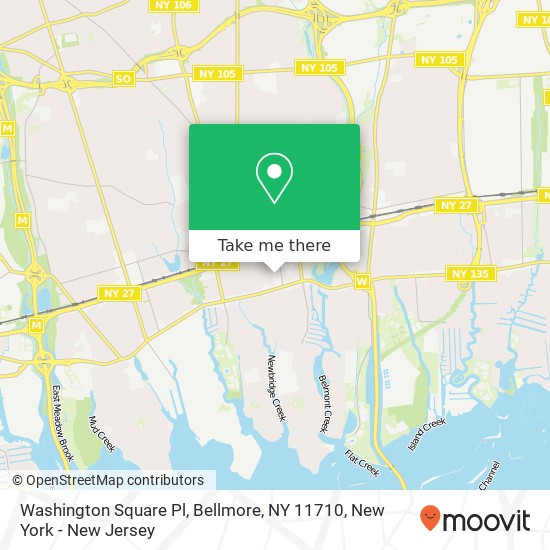 Washington Square Pl, Bellmore, NY 11710 map