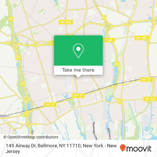 Mapa de 149 Airway Dr, Bellmore, NY 11710