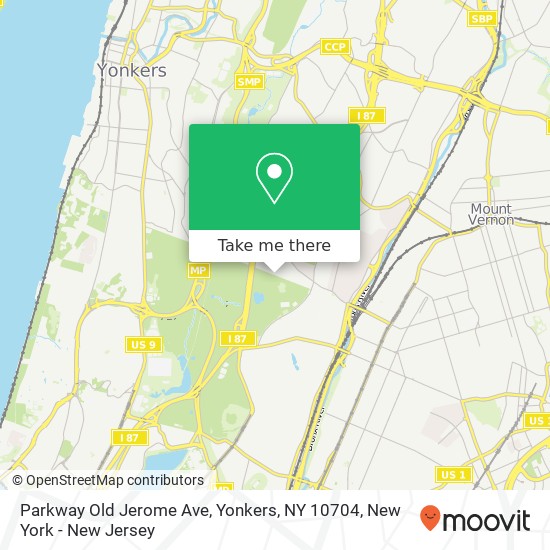 Mapa de Parkway Old Jerome Ave, Yonkers, NY 10704