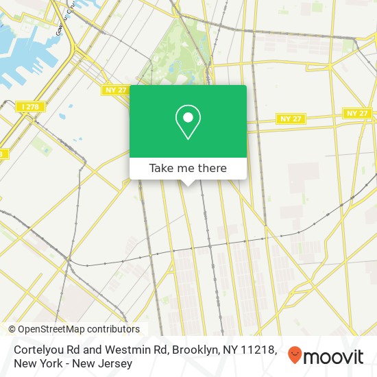 Cortelyou Rd and Westmin Rd, Brooklyn, NY 11218 map