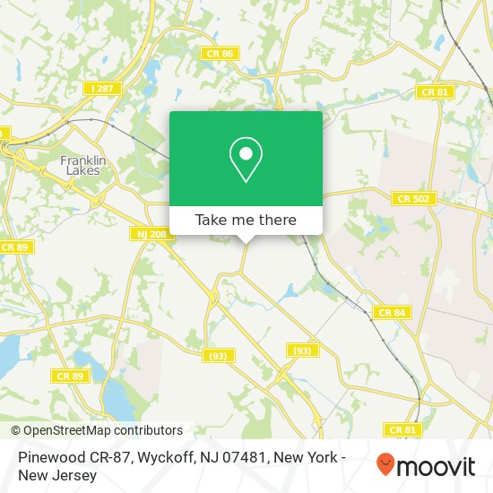 Mapa de Pinewood CR-87, Wyckoff, NJ 07481