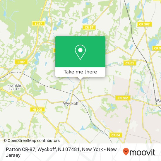 Mapa de Patton CR-87, Wyckoff, NJ 07481