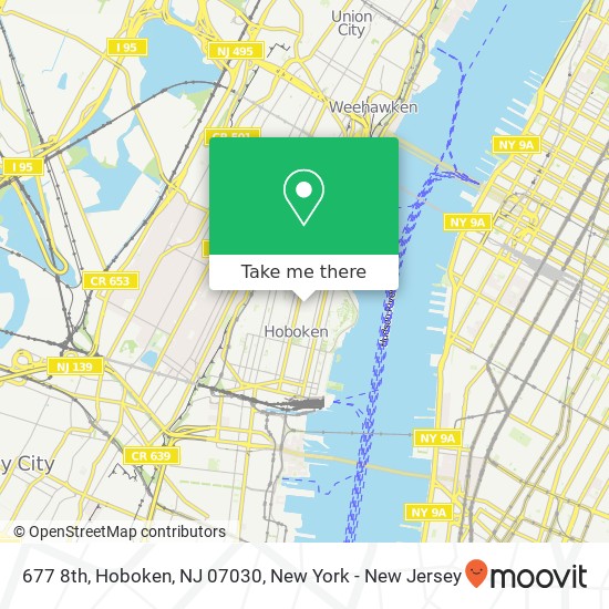 Mapa de 677 8th, Hoboken, NJ 07030