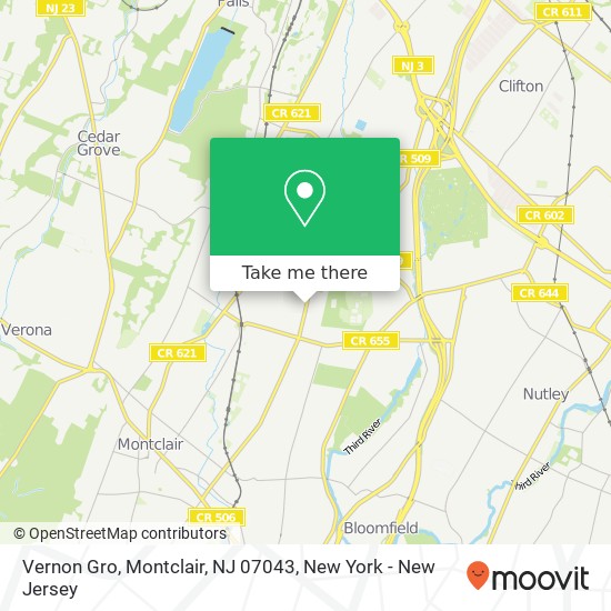 Mapa de Vernon Gro, Montclair, NJ 07043