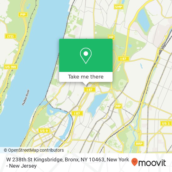 Mapa de W 238th St Kingsbridge, Bronx, NY 10463