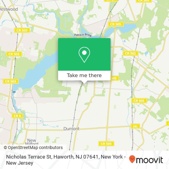 Mapa de Nicholas Terrace St, Haworth, NJ 07641